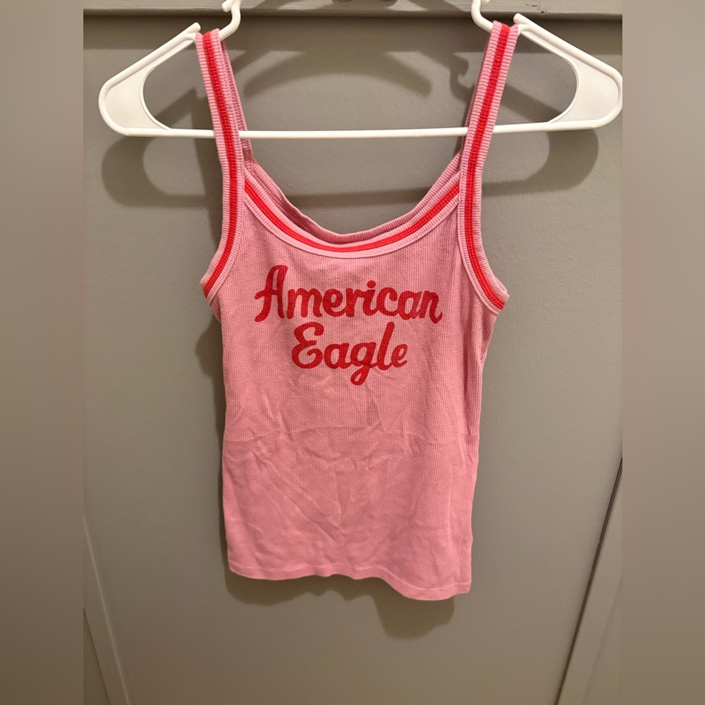 American Eagle Outfitters Pink Graphic Tank Top